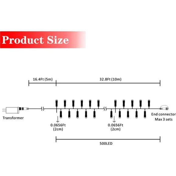 500 LED 49ft Christmas Cluster Lights Christmas String Lights Decoration Lights - Picture 6 of 8